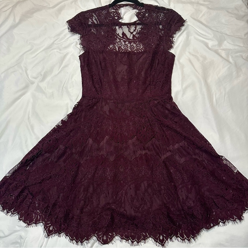 Elegant Purple Lace Dress
